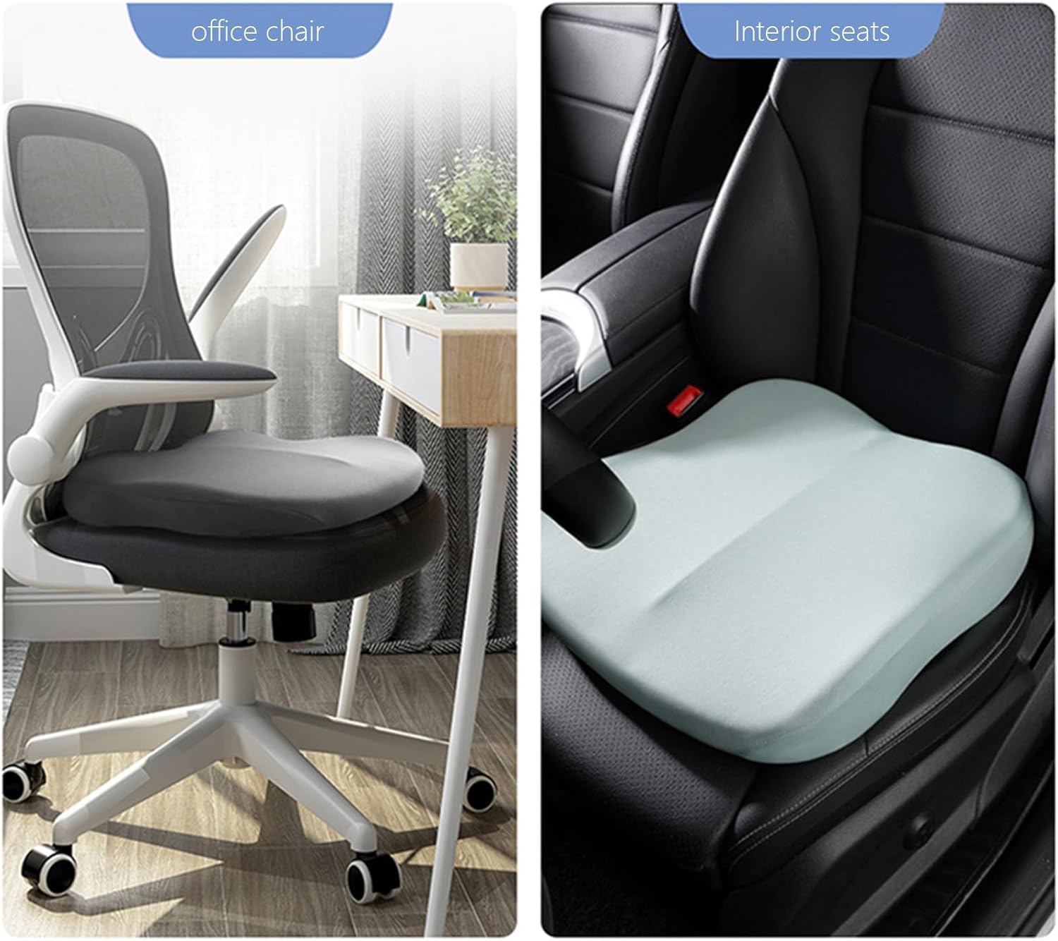 Cojines para silla de oficina, almohada a tope para automóvil sentado durante mucho tiempo, cojín de asiento de alivio de presión en silla de
