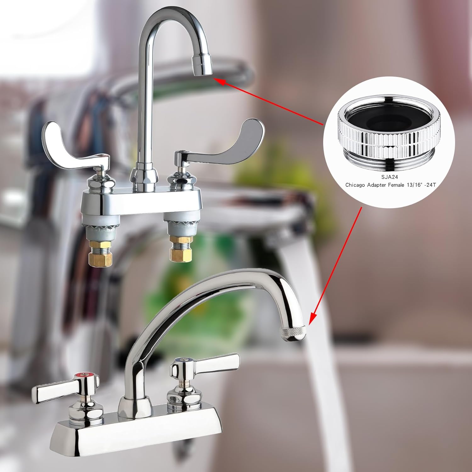Kit adaptador de grifo, adaptador aireador de fregadero de cocina de latón, adaptador de grifo de fregadero machohembra para conectar manguera de