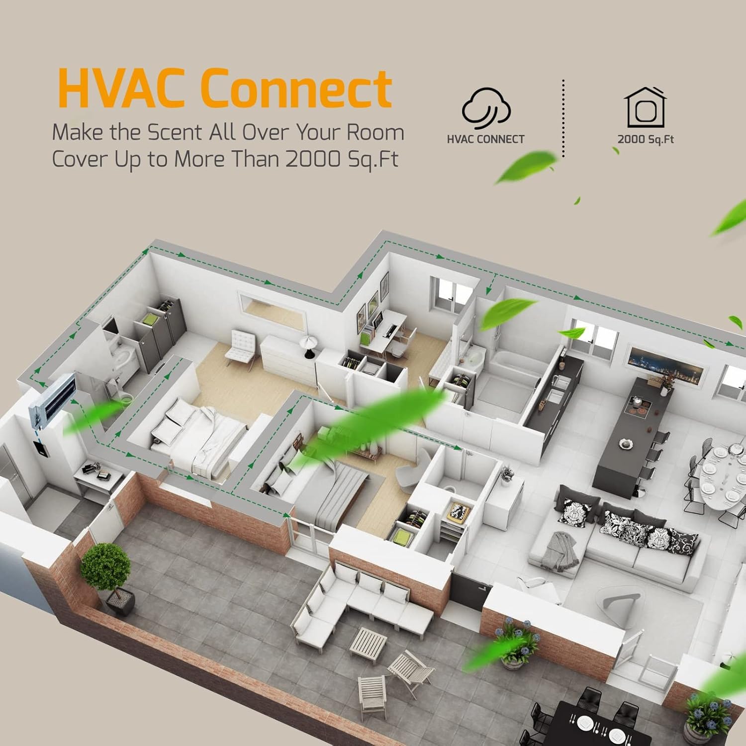 JCLOUD Máquina de aire inteligente de aroma para el hogar con brisa primaveral inspirada en los aceites esenciales de hotel InterContinental de 3.4
