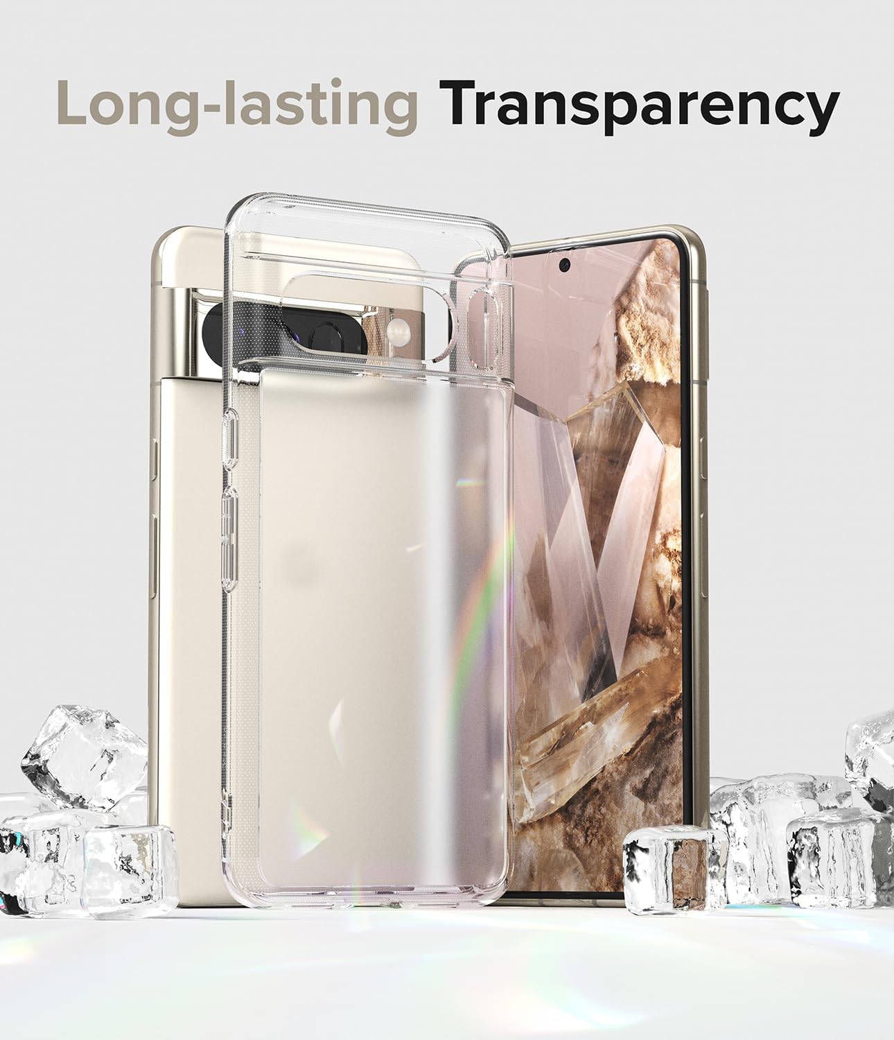 Ringke Fusion – Funda compatible con Google Pixel 8 Pro transparente mate + vidrio compatible con Google Pixel 8 Pro