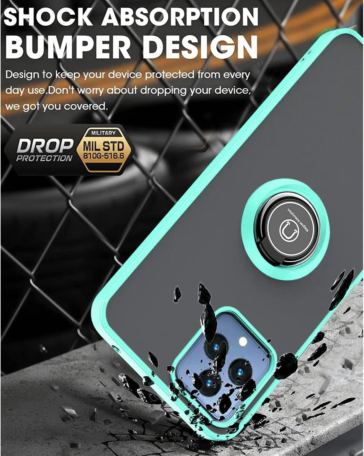 Funda para teléfono T-Mobile Revvl 6 5G con protector de pantalla de vidrio templado 2 unidades, funda T-Mobile Revvl 6 5G con protección completa
