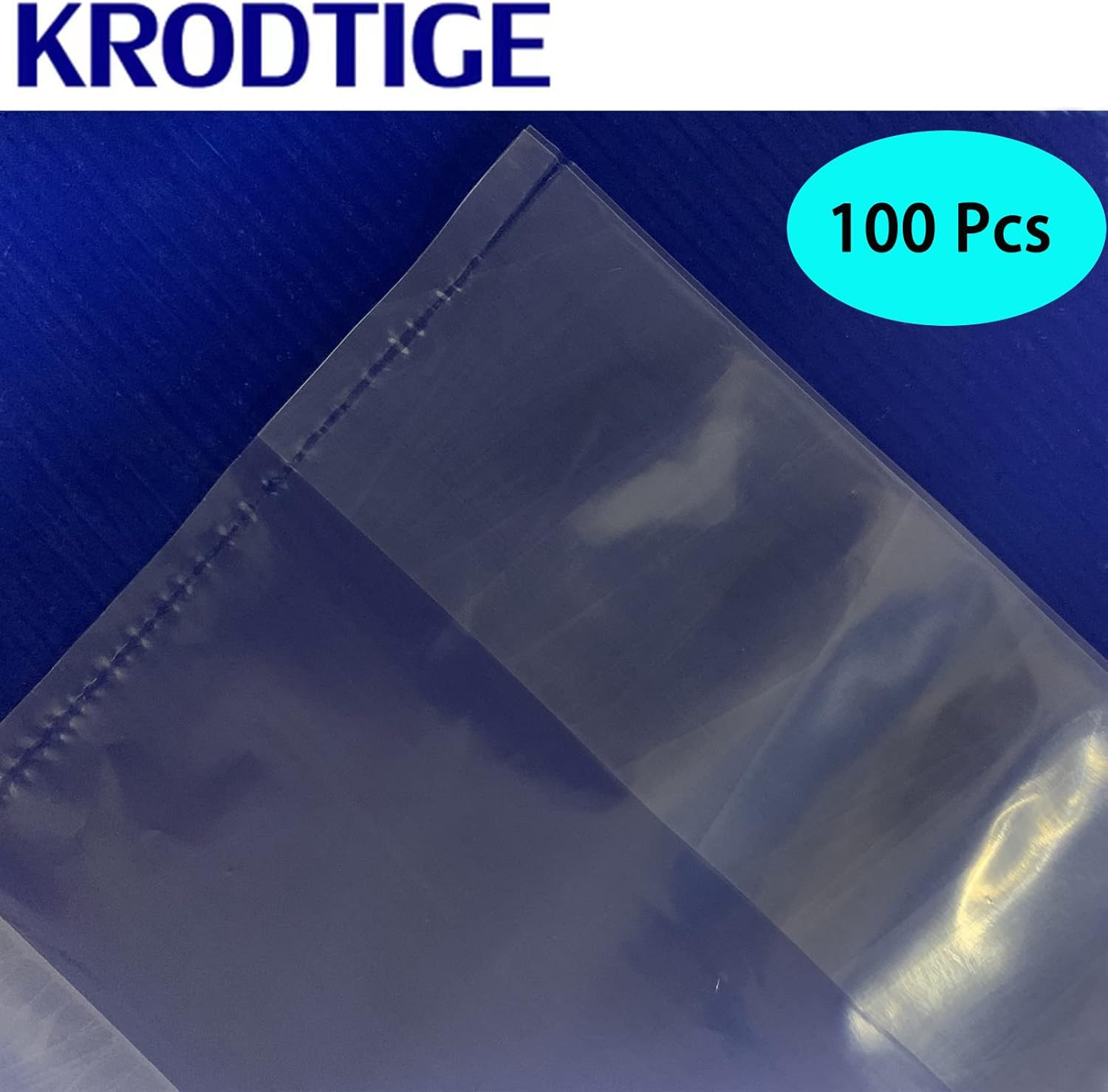 100 bolsas de plástico transparentes de 8 x 12 pulgadas con asas troqueladas y refuerzo, asas troqueladas de 2 mil de grosor, perfectas para