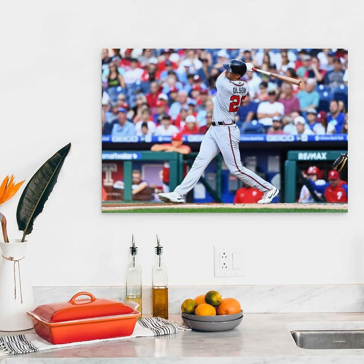 MAYNUO Matt Olson – Póster clásico de acción de béisbol, arte de pared, lienzo con pergamino, pintura, imagen, sala de estar, decoración del hogar,