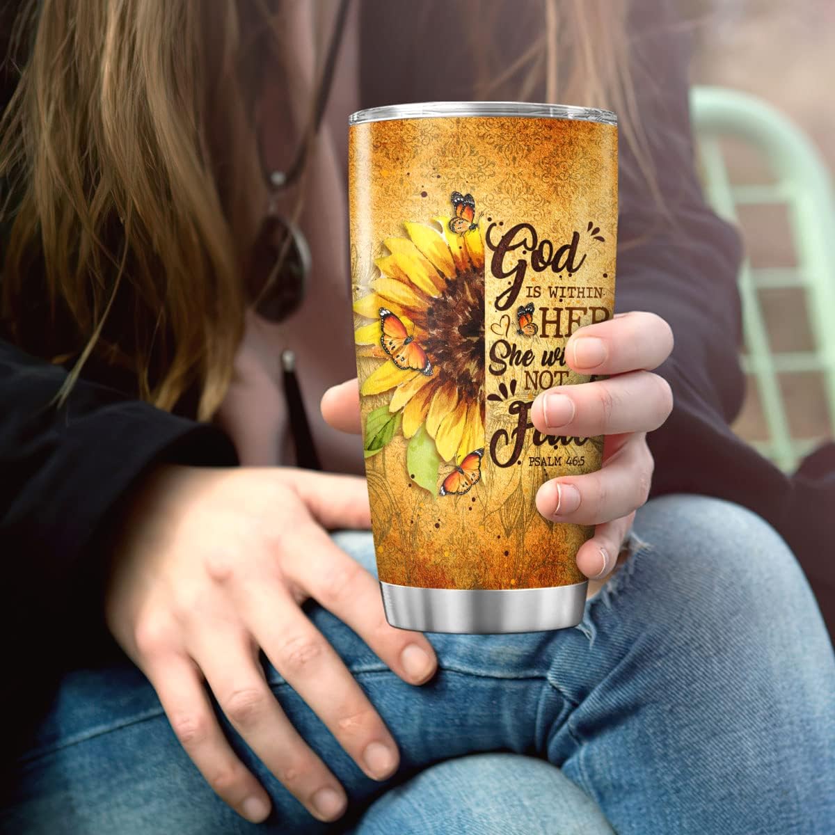 Vaso de café con girasol, taza de viaje floral con tapa, regalos de cumpleaños para mujeres, mamá, abuela, adolescentes, esposa, flores, taza