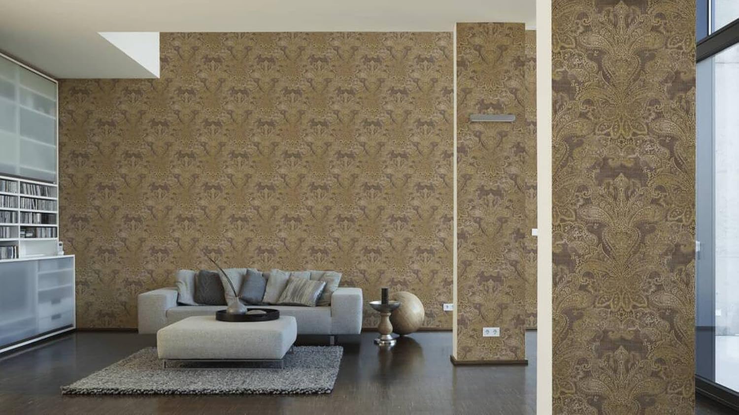 CONCORD WALLCOVERINGS  Muestra solo para fines de exhibición – Papel pintado moderno con textura, barroco, clásico, adorno, pared de vinilo
