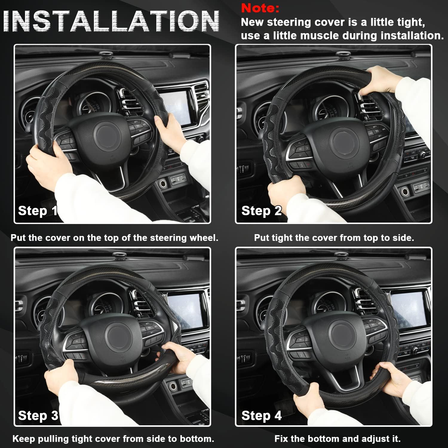 GIANT PANDA Cubierta Del Volante Para GMC Sierra, 15.5-16 Pulgadas – Azul