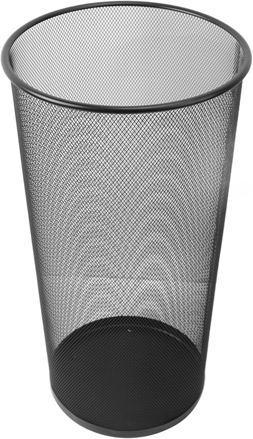 Soporte de malla metálica para paraguas para el hogar, entrada, oficina, hotel, secado rápido y a prueba de óxido, compacto y estable, negro