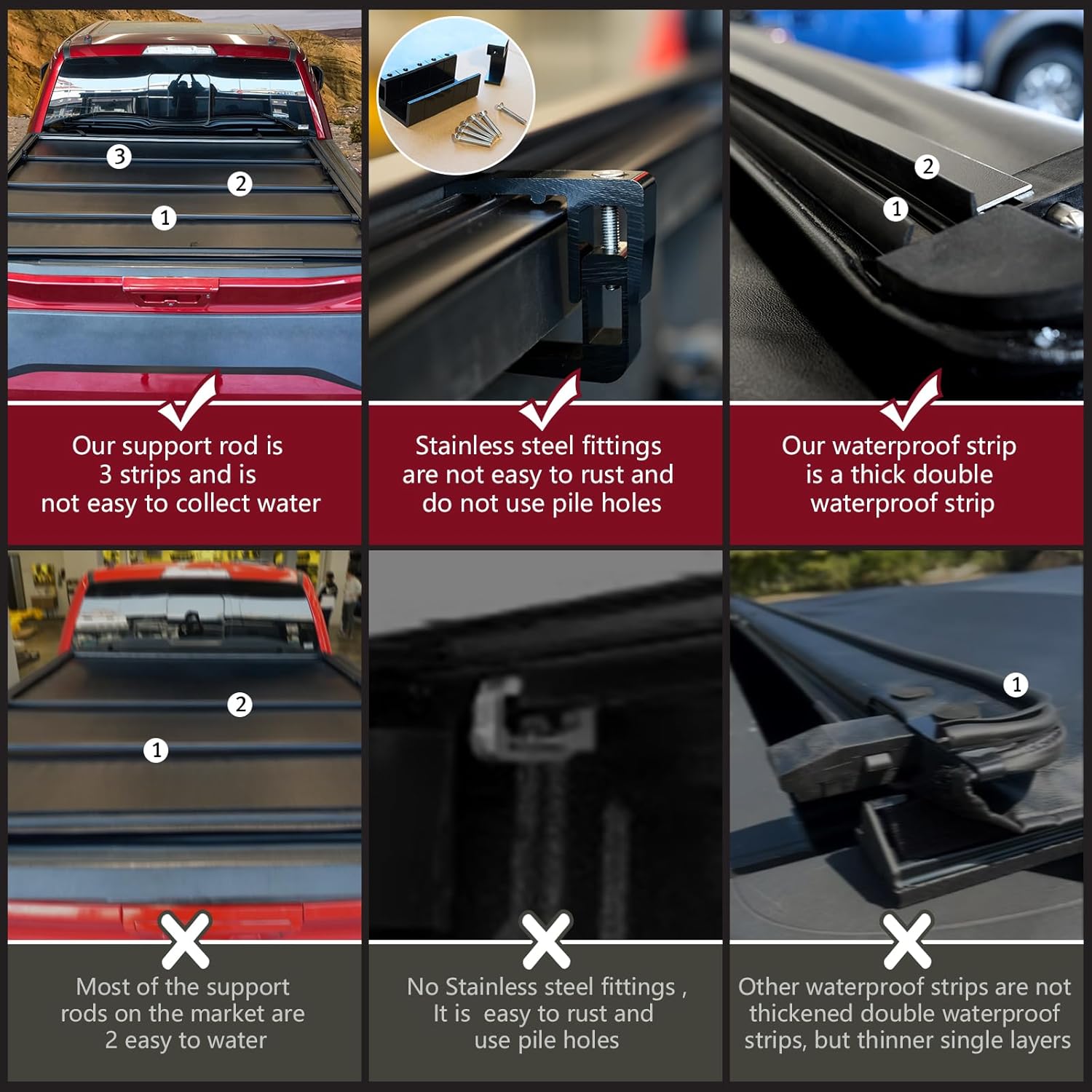 Cubierta enrollable suave para caja de camioneta para Nissan Titan 2017-2024 de 6.7 pies
