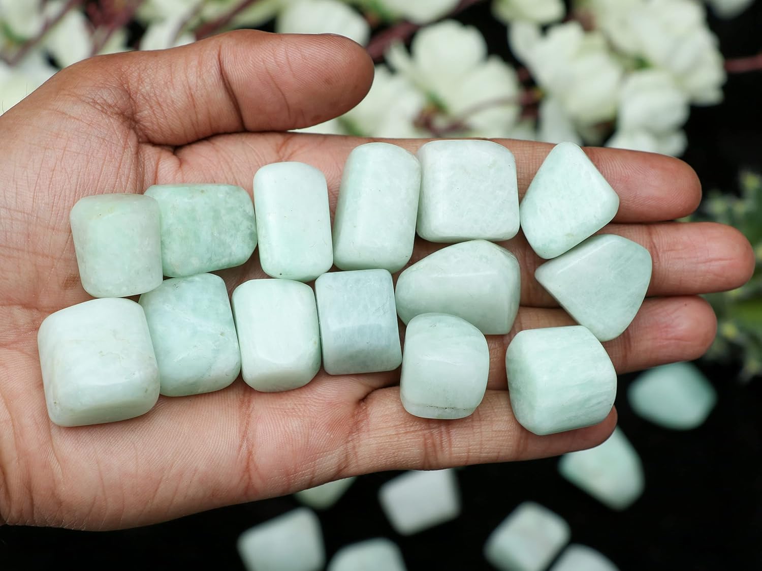 ZAICUS Piedras pulidas y cristales de amazonita, rocas a granel de más de 1,000 quilates, piedras preciosas irregulares pulidas naturales y