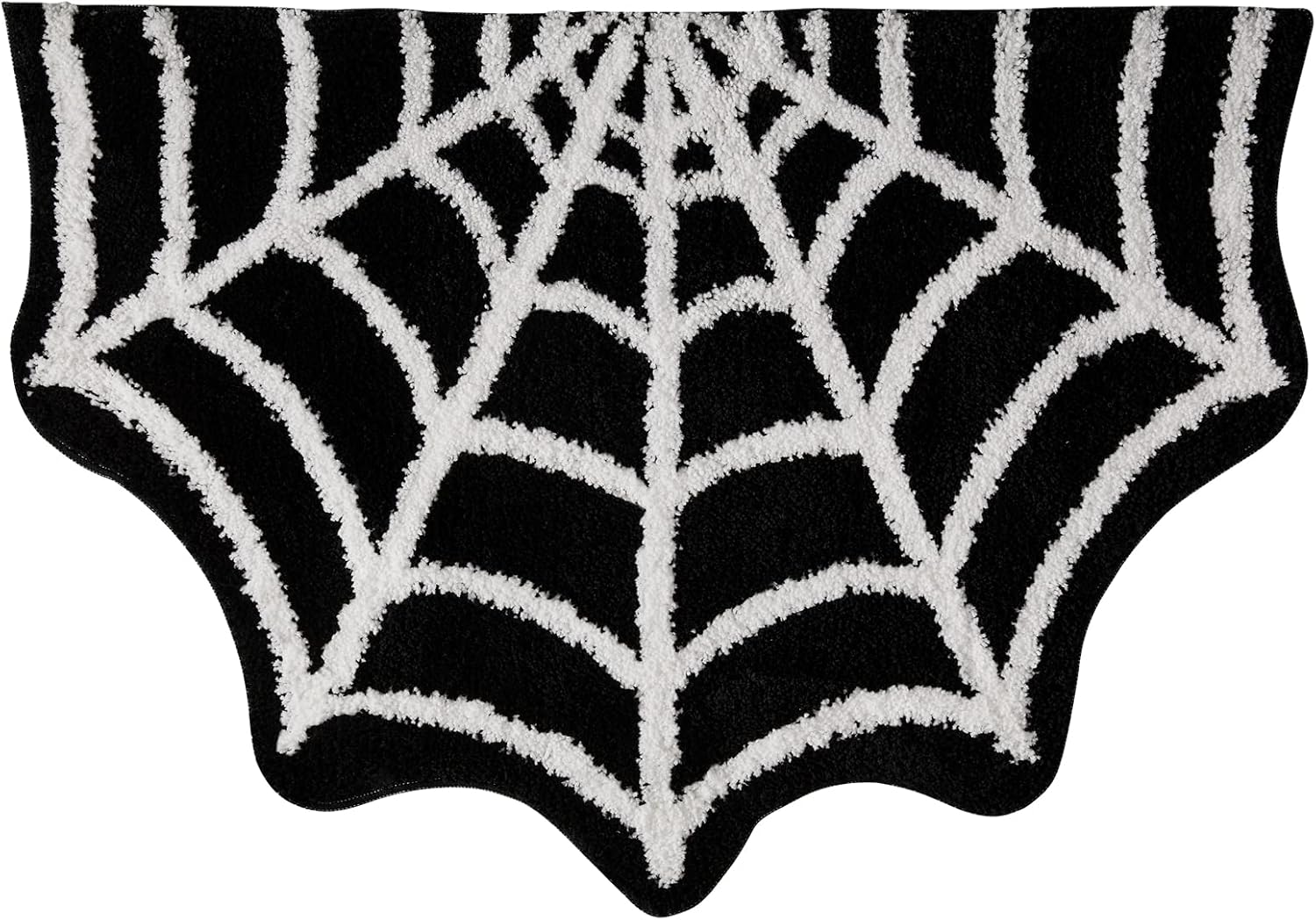 Estmy Alfombra gótica de tela de araña para interiores de Halloween, 2 x 3 pies, de felpa, gótica, bonita, divertida, de Halloween, tapete de baño,