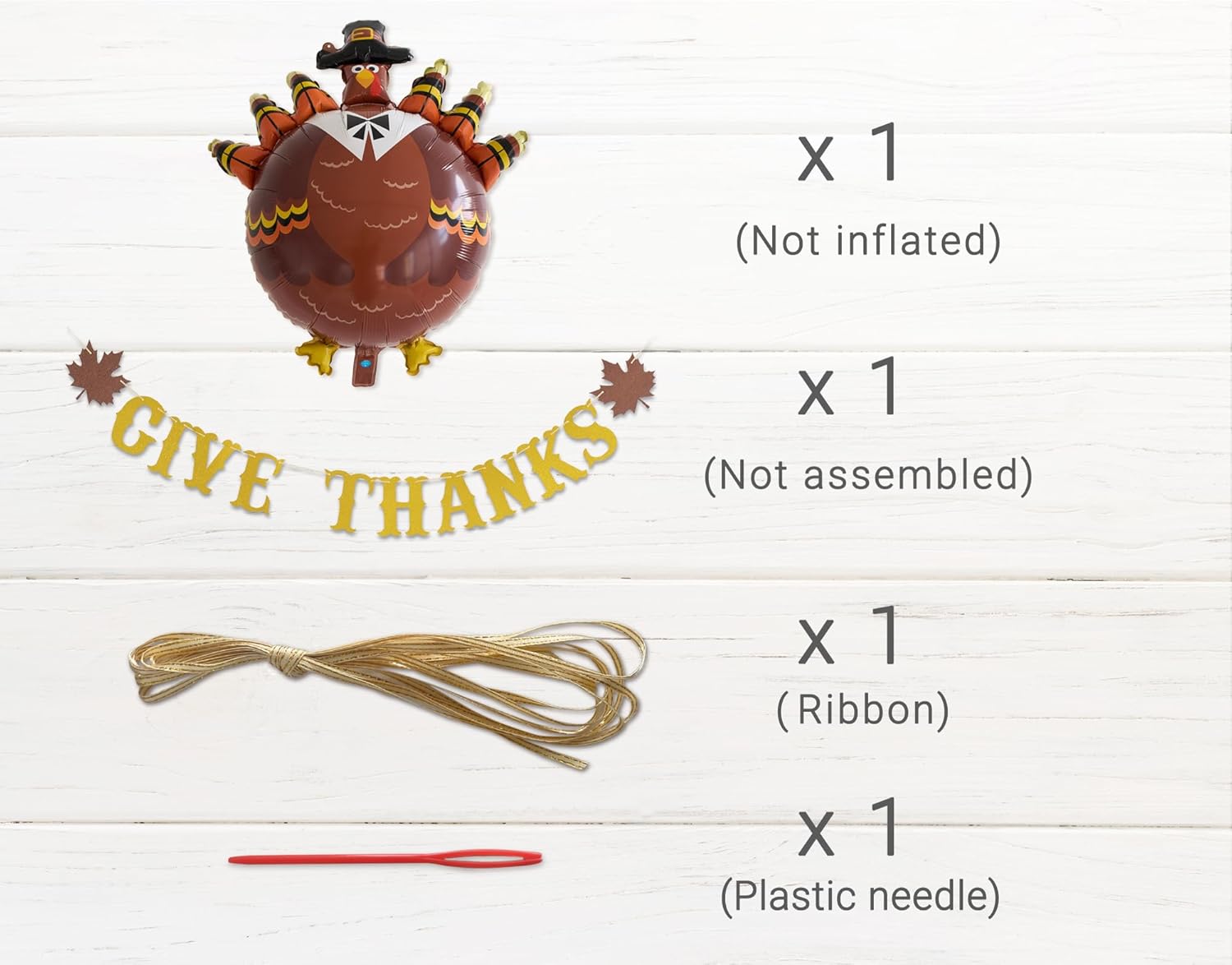 Funnytree Kit de accesorios de decoración de otoño Give Thank – un telón de fondo de 5.9 x 3.6 pies, tarjetas, cinta, globo, juego de suministros