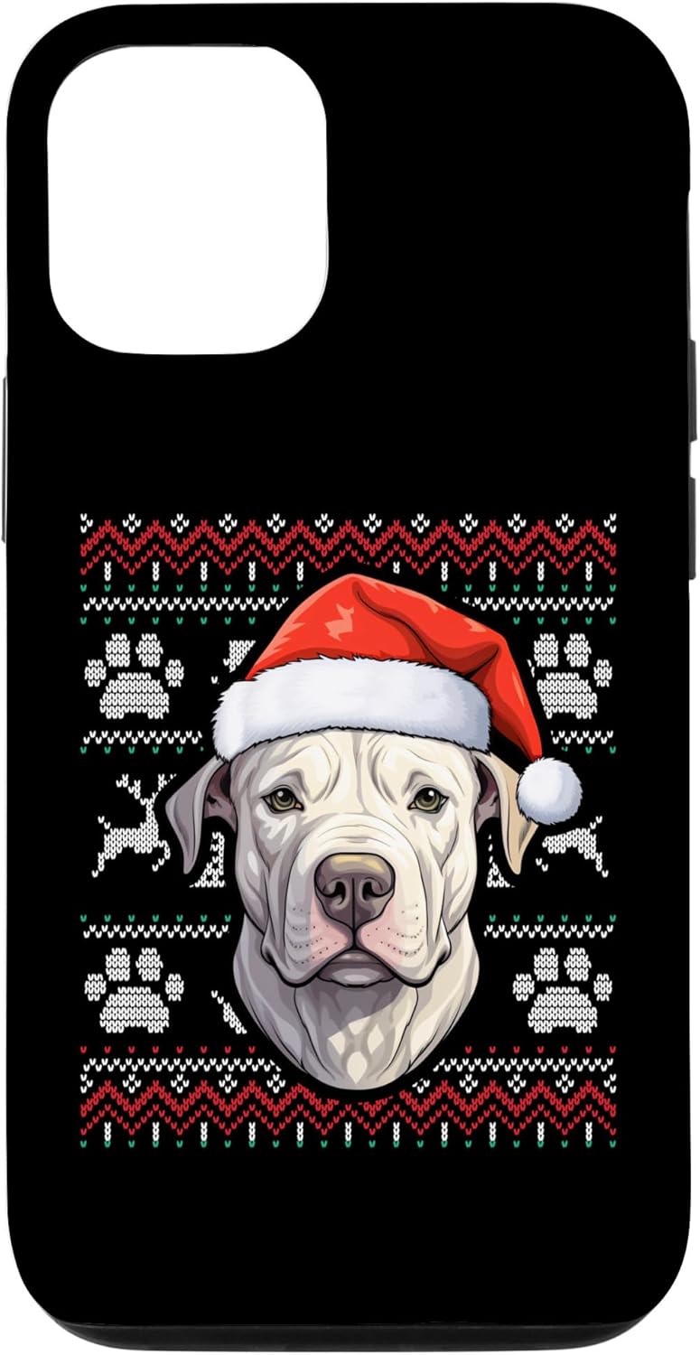 iPhone 13 Pro Dogo Argentino Santa Hat Christmas Funny Dog Mom Dad Case