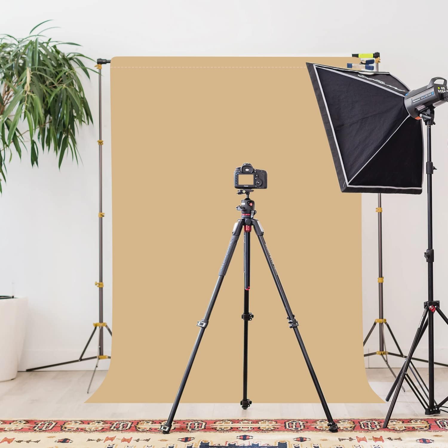 KUKX030 – Telón de fondo de fotografía de color caqui de 5 x 7 pies, color beige sólido para retratos, transmisión y entrevistas