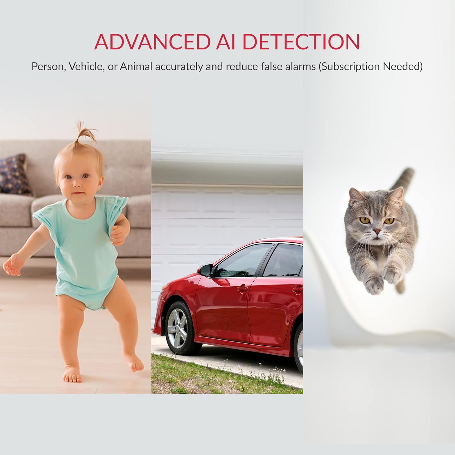 YI Cámara de seguridad para el hogar Pro 2K, cámara interior de 2.4 GHz con persona, vehículo, detección inteligente de animales, aplicación de