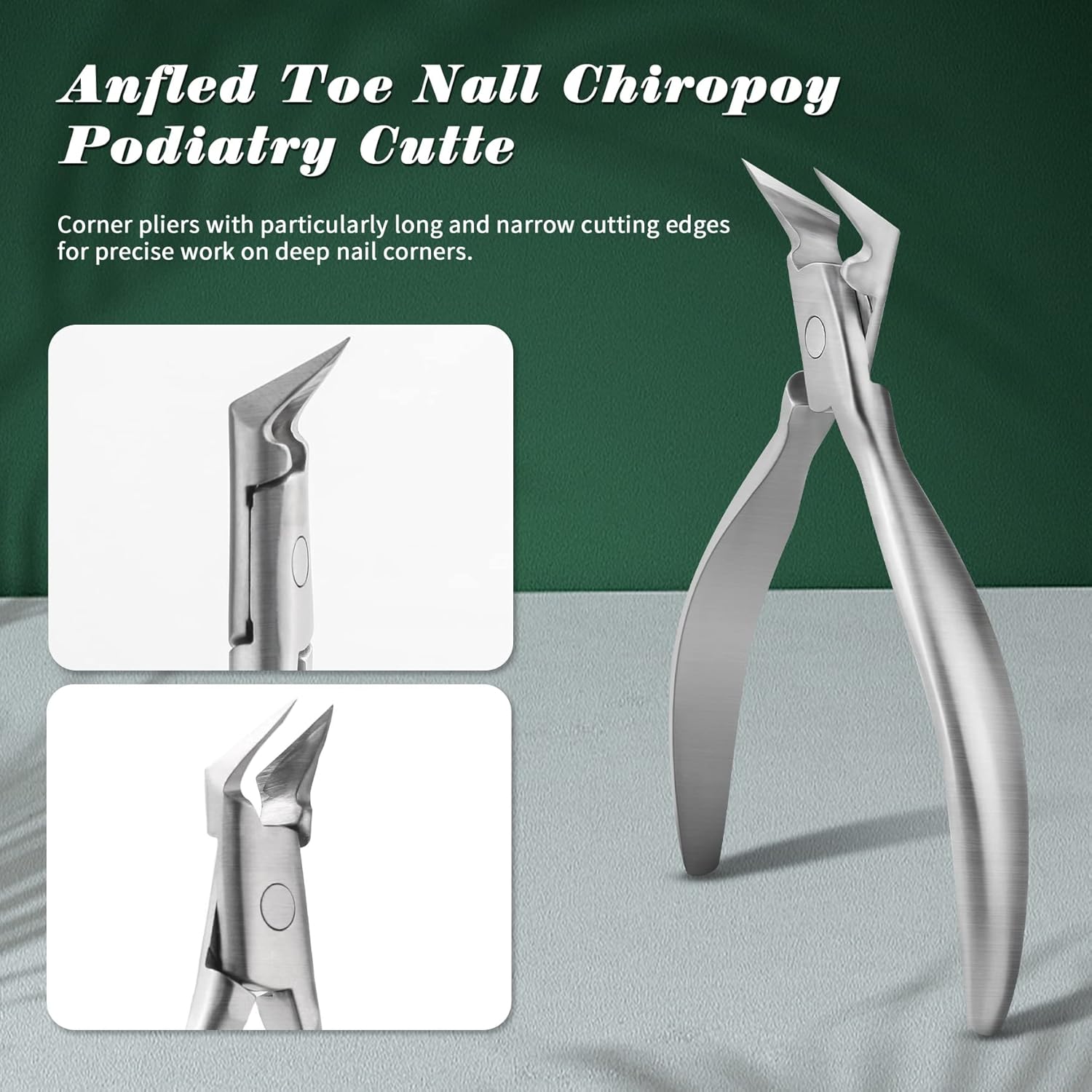 FVION Toenail Clipper Straight Blade, Professional Toe Nail Clipper for Senior, Ingrown Toenail Tool for Thick Ingrown Nails