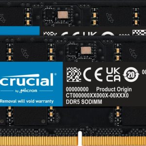 Crucial RAM 32GB Kit (2x16GB) DDR5 5200MHz (o 4800MHz) Memoria portátil CT2K16G52C42S5 Crucial RAM 32GB Kit (2x16GB) DDR5 5200MHz (o 4800MHz) Memoria portátil CT2K16G52C42S5