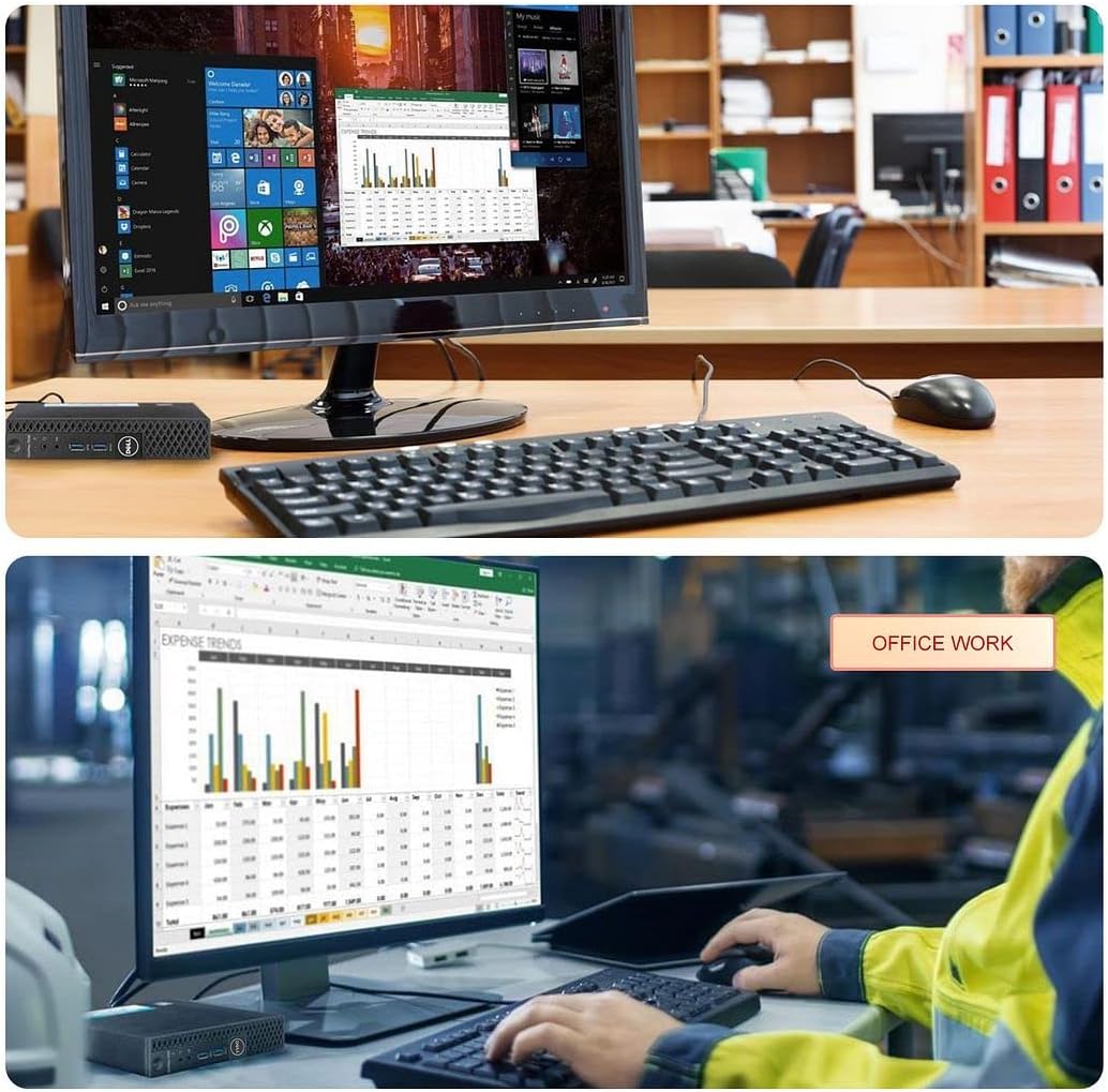 Dell Mini PC con Windows 11 Micro Computadora OptiPlex 3060 de escritorio, i7-8700T 16GB Ram 512GB M.2 NVMe M.2 SSD, AX210 Built-WiFi 6E, soporte de
