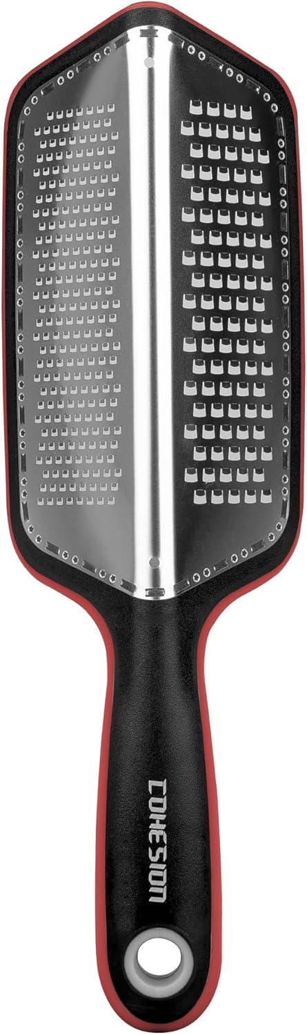 Cohesion Zester Grater for Kitchen with Double-sided – Kitchen Lemon Zester Tool for Cheese, Citrus, Garlic, Ginger, Nutmeg, Chocolate, Fruits,