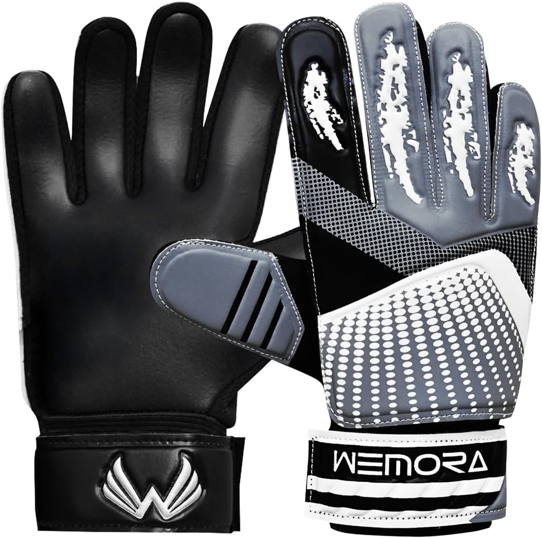 Guantes de portero de fútbol para niños, jóvenes, niños y jóvenes, 0.157 in, antideslizantes, de látex, agarres de palma, guantes de portero de