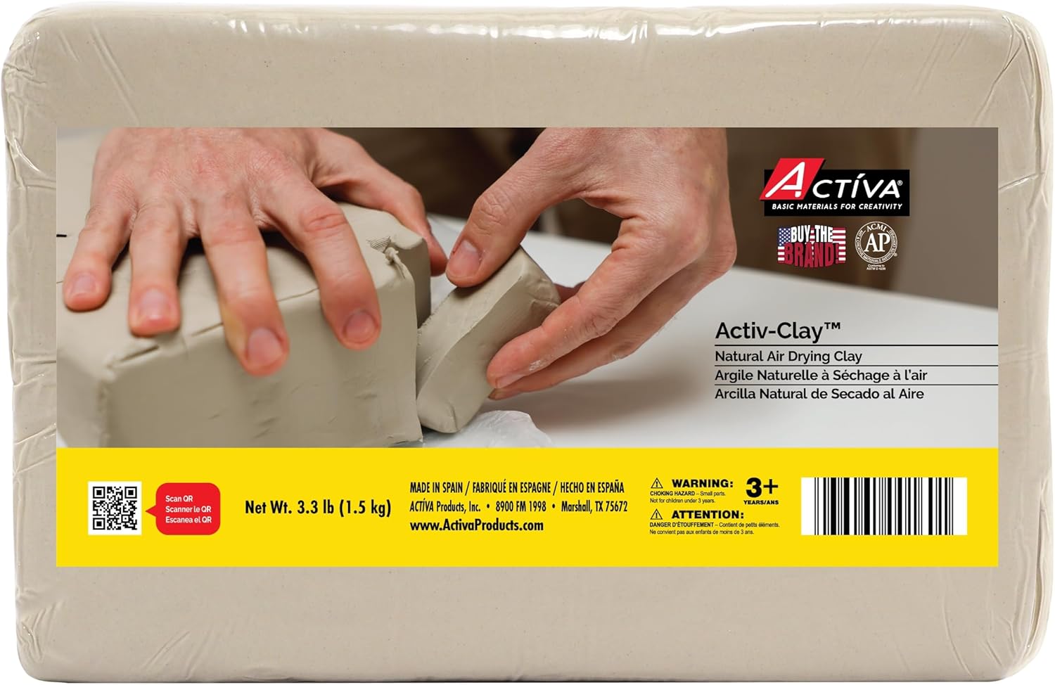 Activa Activ-Clay Autoendurecimiento, 3.3 libras, color blanco