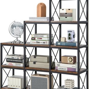 Tangkula Estantería de 9 cubos, estantería escalonada de 5 niveles con marco de acero al carbono, kits antivuelcos y almohadillas ajustables para Tangkula Estantería de 9 cubos, estantería escalonada de 5 niveles con marco de acero al carbono, kits antivuelcos y almohadillas ajustables para