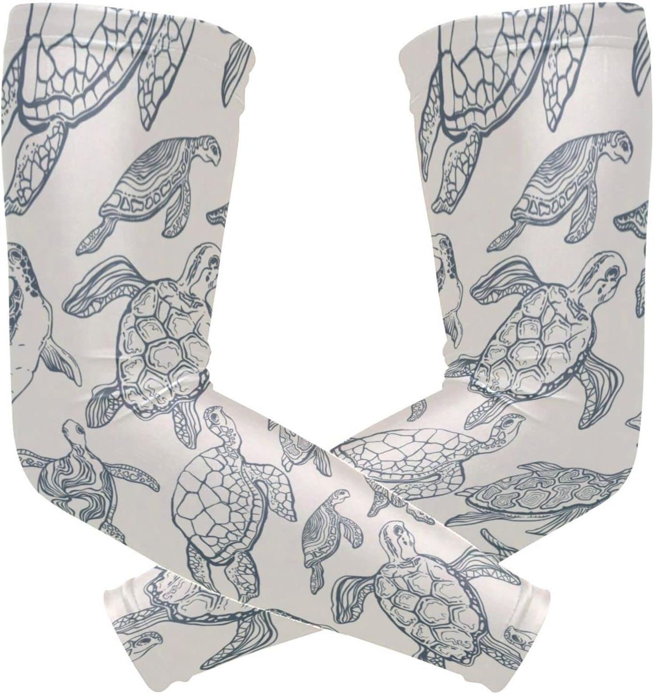 WELLDAY Mangas tribales de tortuga marina para hombres o mujeres, cubierta de tatuaje, protección solar UV, manga de compresión refrescante para