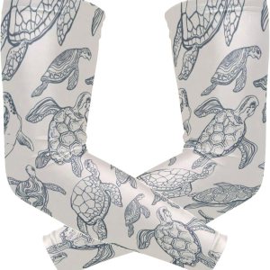 WELLDAY Mangas tribales de tortuga marina para hombres o mujeres, cubierta de tatuaje, protección solar UV, manga de compresión refrescante para WELLDAY Mangas tribales de tortuga marina para hombres o mujeres, cubierta de tatuaje, protección solar UV, manga de compresión refrescante para
