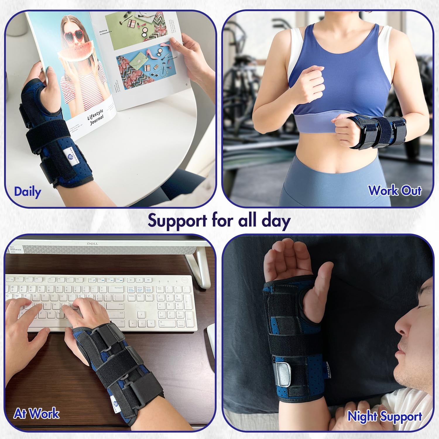 Muñequera para túnel carpiano, férula de compresión para hombres y mujeres, perfecta para bolos, golf, deportes y dolor atlético, ajuste universal
