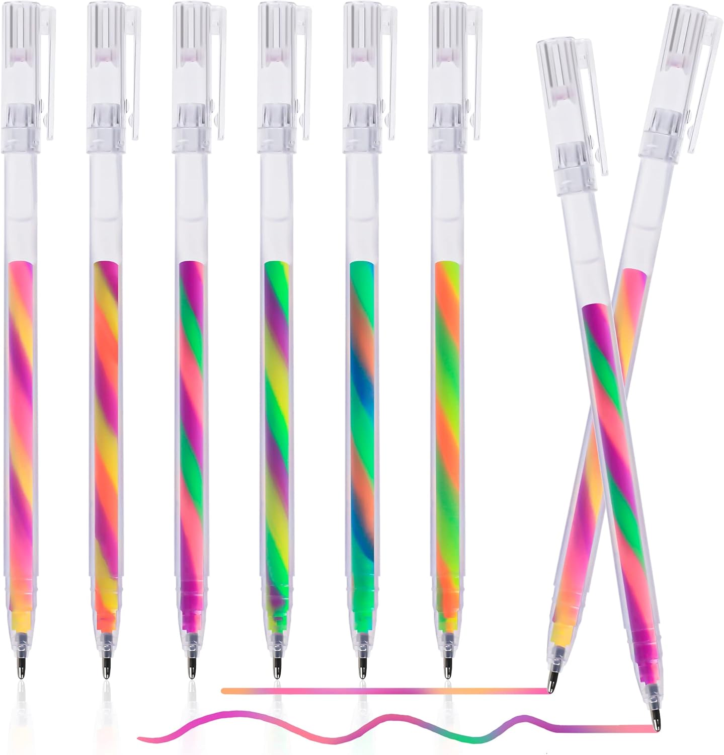 ZSCM – Paquete de 6 bolígrafos de gel de neón mágicos de 3 colores, Kawaii que cambian de color, juego de bolígrafos para colorear para adultos,