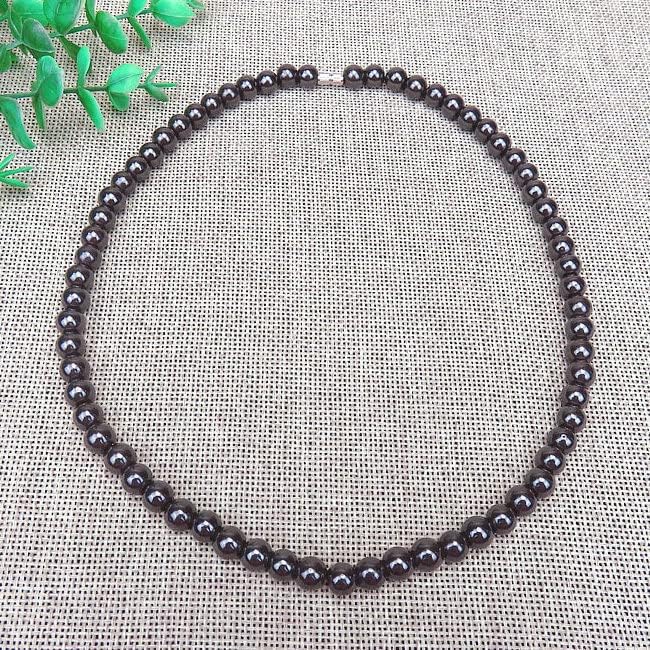SUKKCCNO Cadena magnética de hematita redonda suelta para hombre, 4519.7 in para hombres, piedras preciosas naturales de 0.230.390.470.470.47