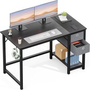 DUMOS Escritorio para computadora con cajones de 48 pulgadas, oficina, dormitorio, niños, escritura, trabajo, estudio, cajones de almacenamiento de DUMOS Escritorio para computadora con cajones de 48 pulgadas, oficina, dormitorio, niños, escritura, trabajo, estudio, cajones de almacenamiento de