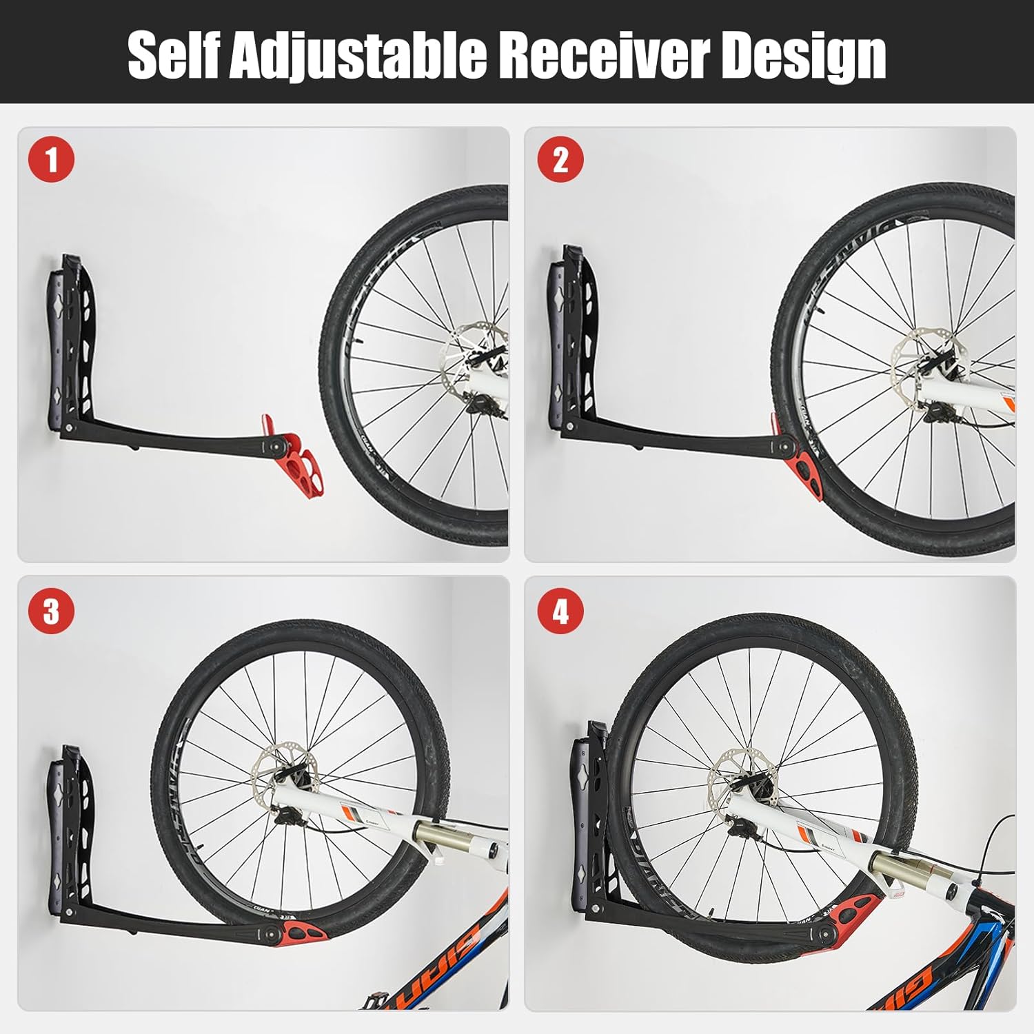 Ultrawall BIKEPAL – Portabicicletas giratorias, solución de almacenamiento de bicicletas sin elevación para el hogar, soporte de bicicleta de