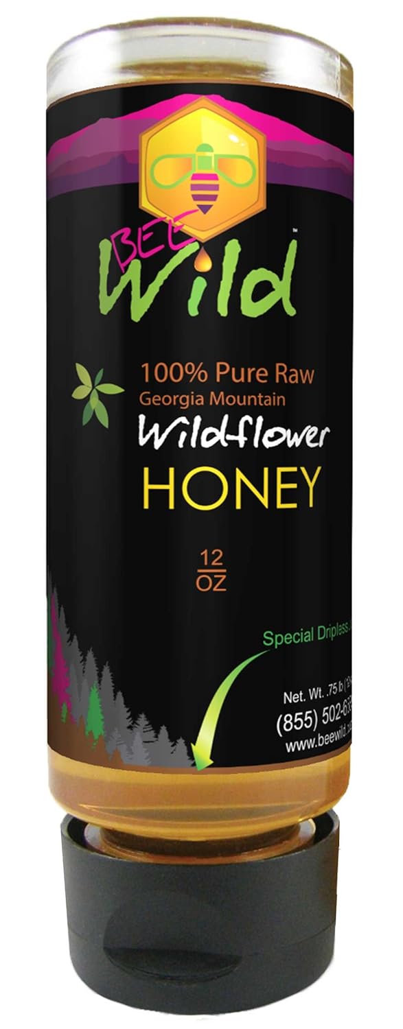 Bee Wild (formerly Organic Mountains) Miel 100% pura, flor silvestre, 12 onzas