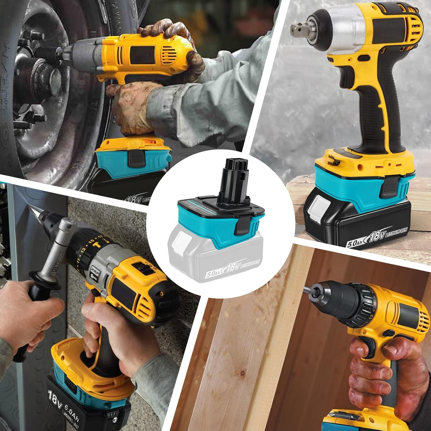 Adaptador de batería para Makita DCA1820 18V compatible con Makita Lithium Battery Convert para DeWalt CA1820 18V DC9180 DC9096 Uso de herramientas