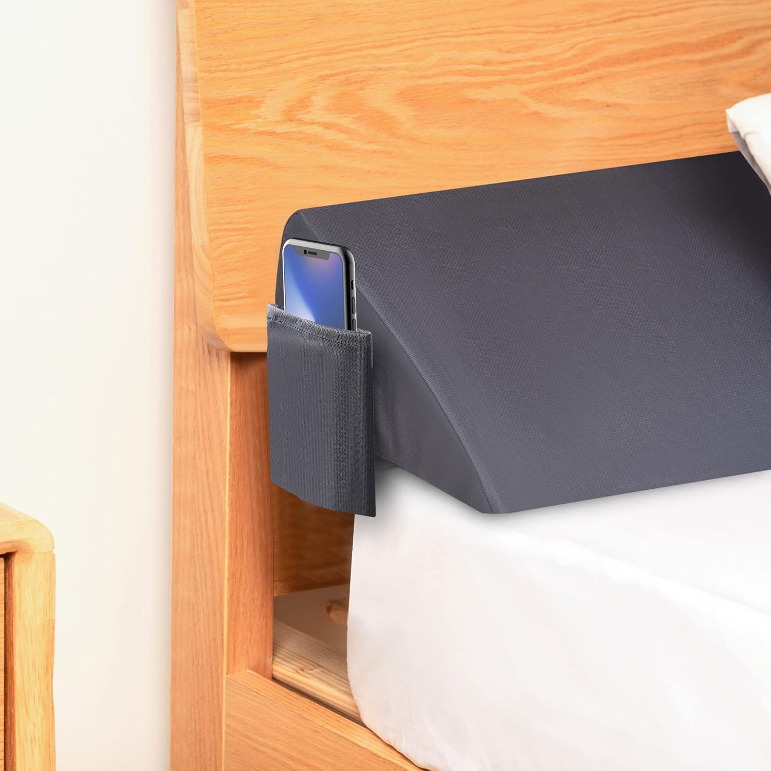 Almohada de cuña de cama tamaño individual para cabecero, relleno de huecos de cama, almohada de cabecero, cuña de colchón para cerrar el espacio