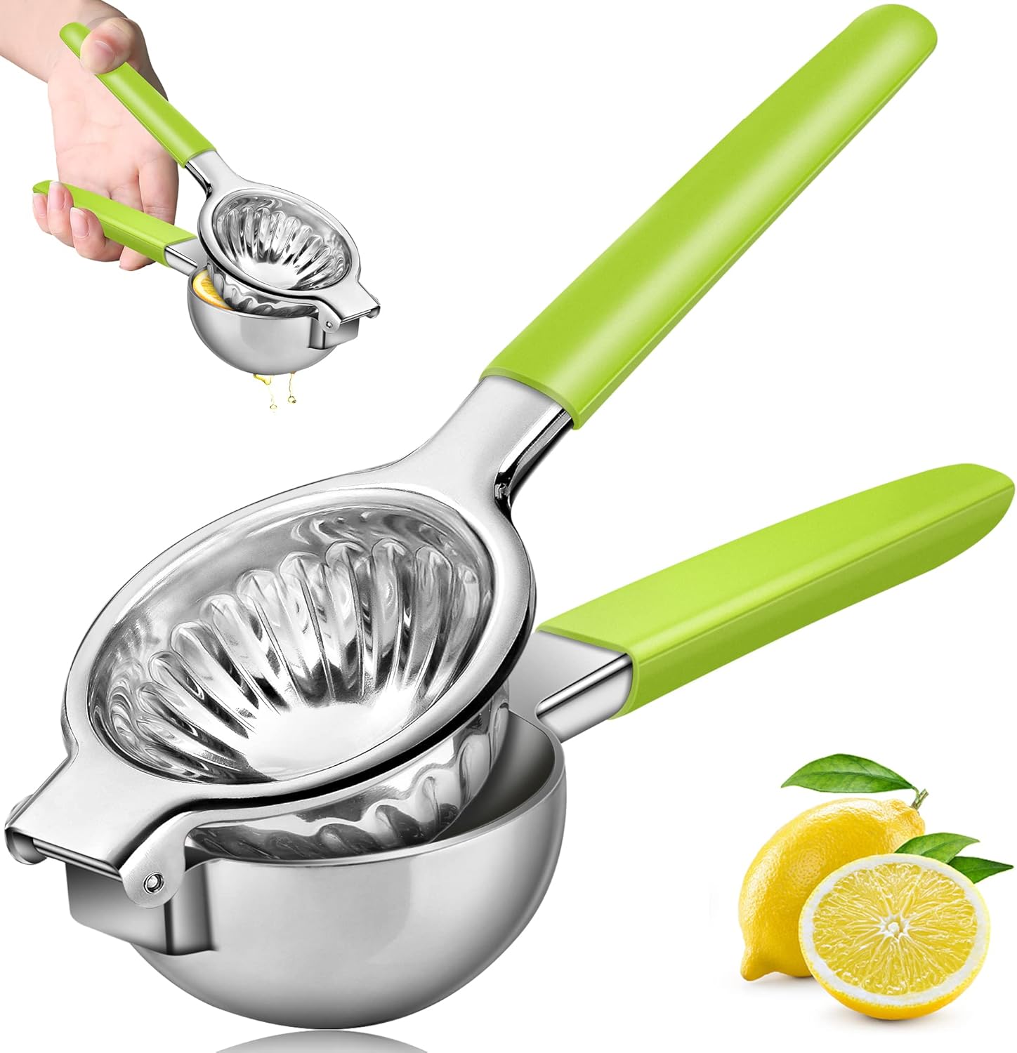 Vakoo Exprimidor manual de limón de acero inoxidable, exprimidor de cítricos a prueba de óxido y exprimidor de lima, exprimidor de frutas de presión