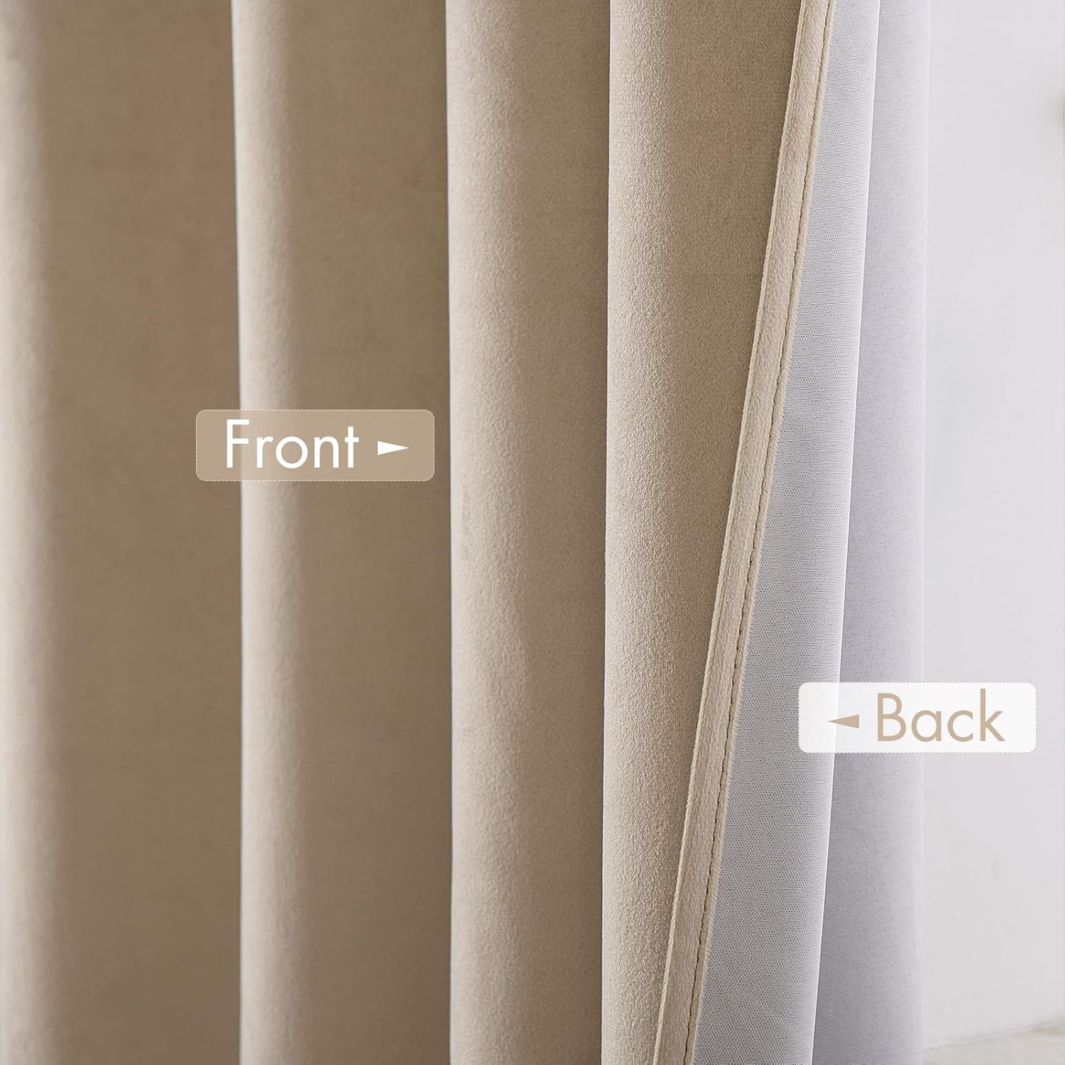 MIULEE Cortinas 100% opacas de terciopelo de 84 pulgadas de largo, cortinas opacas para dormitorio, sala de estar, cortinas opacas con aislamiento
