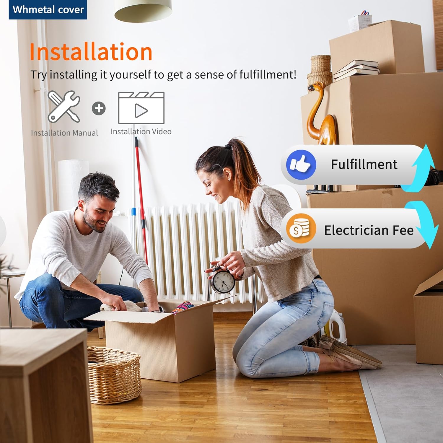 Ventilador de techo enjaulado de 20 pulgadas con luces y control remoto, ventilador de techo de perfil bajo de cristal negro con 3 cuchillas