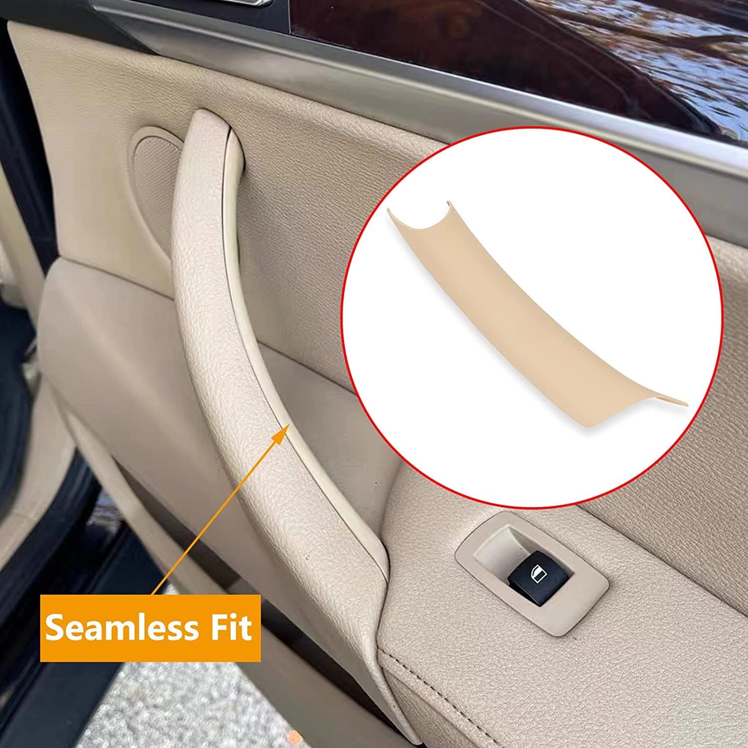 Cubiertas de manija de puerta compatibles con BMW X5 Series F15F85 2014-2018, BMW X6 Series F16F86 2015-2018 (3 piezas) (beige)