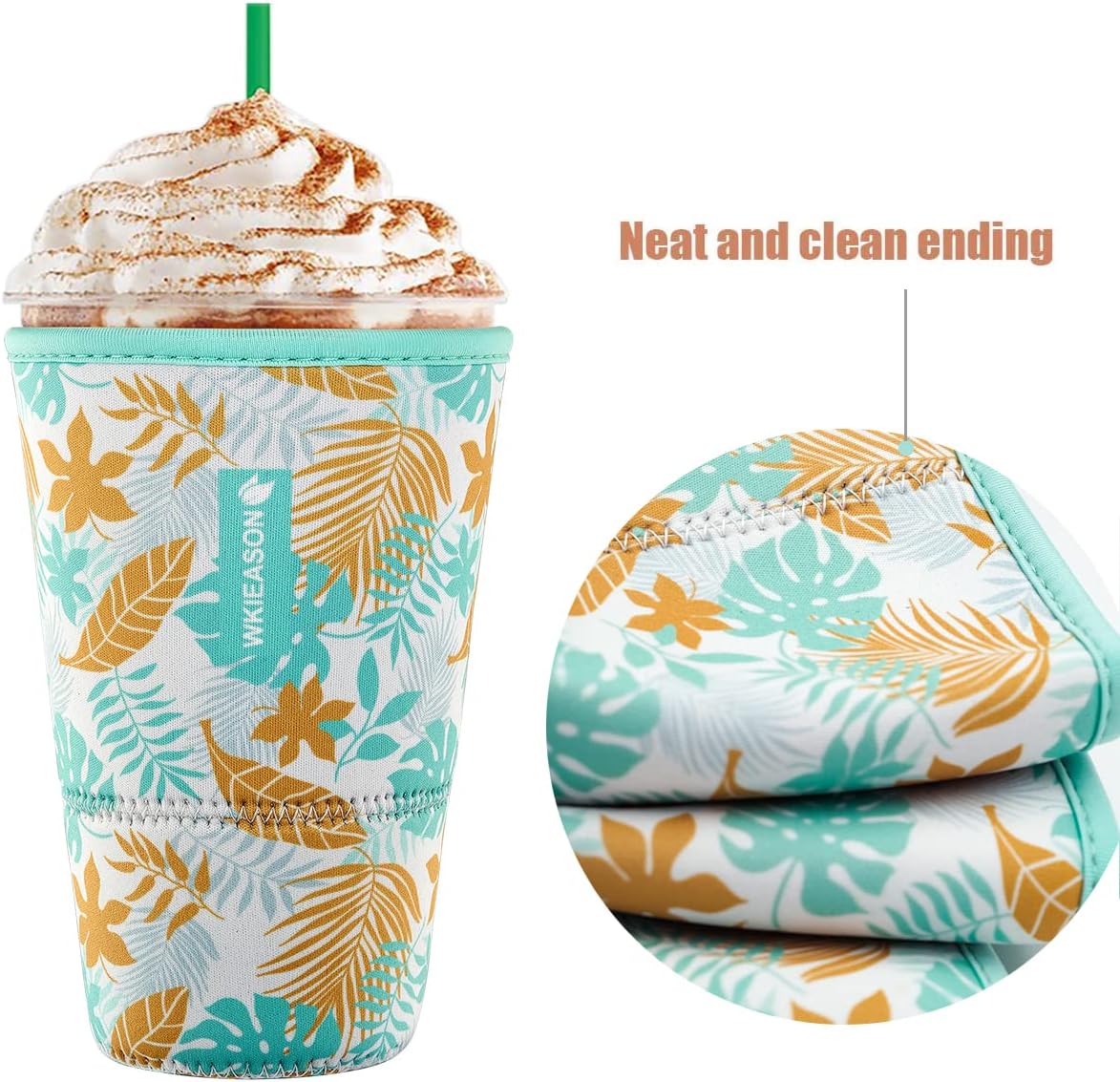 Funda aislante reutilizable de café helado para bebidas frías y fundas de neopreno para tazas de café frío, funda más fría de 16 a 32 onzas para