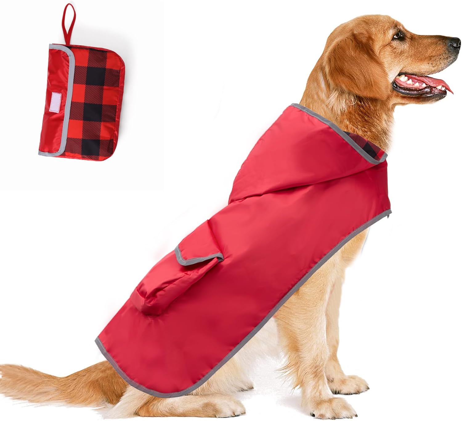 Chubasquero impermeable con capucha para perro, chaqueta impermeable ligera y plegable, impermeable reflectante para exteriores para cachorros de