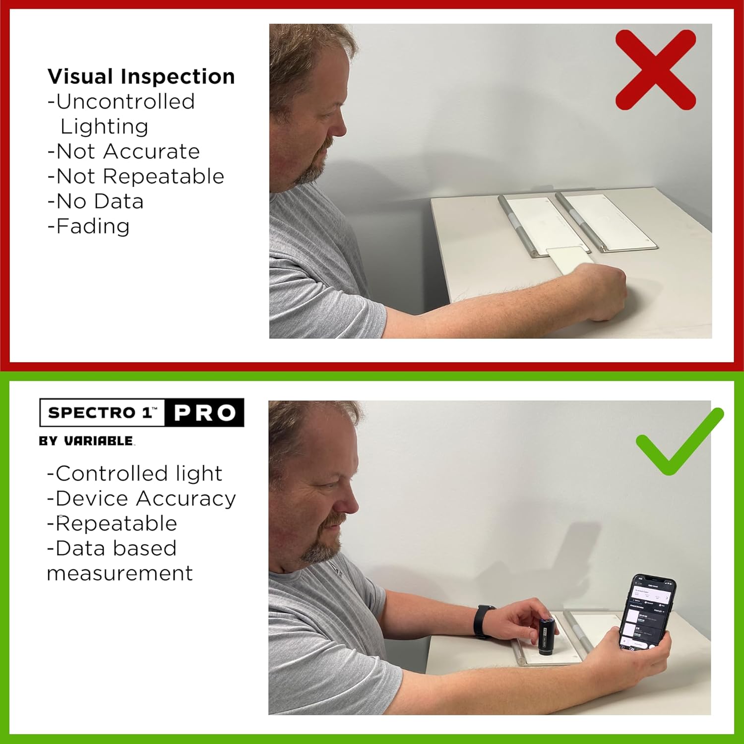 Espectrofotómetro móvil Spectro 1 Pro – Coincidencia de colores, análisis visual – Espectrómetro portátil para coincidencia de pintura – Mide curvas