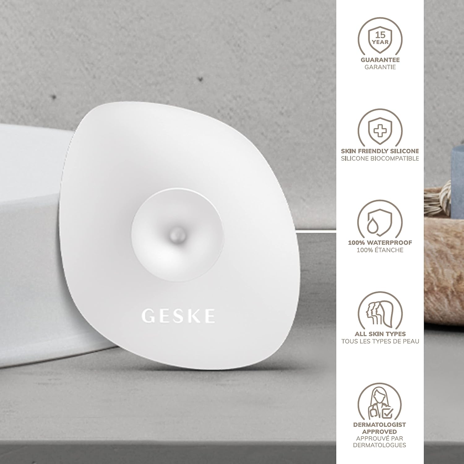 GESKE SmartAppGuided Cepillo facial  4 en 1  Cepillo de limpieza facial profesional con mango  Cepillo facial de silicona suave para limpieza de la