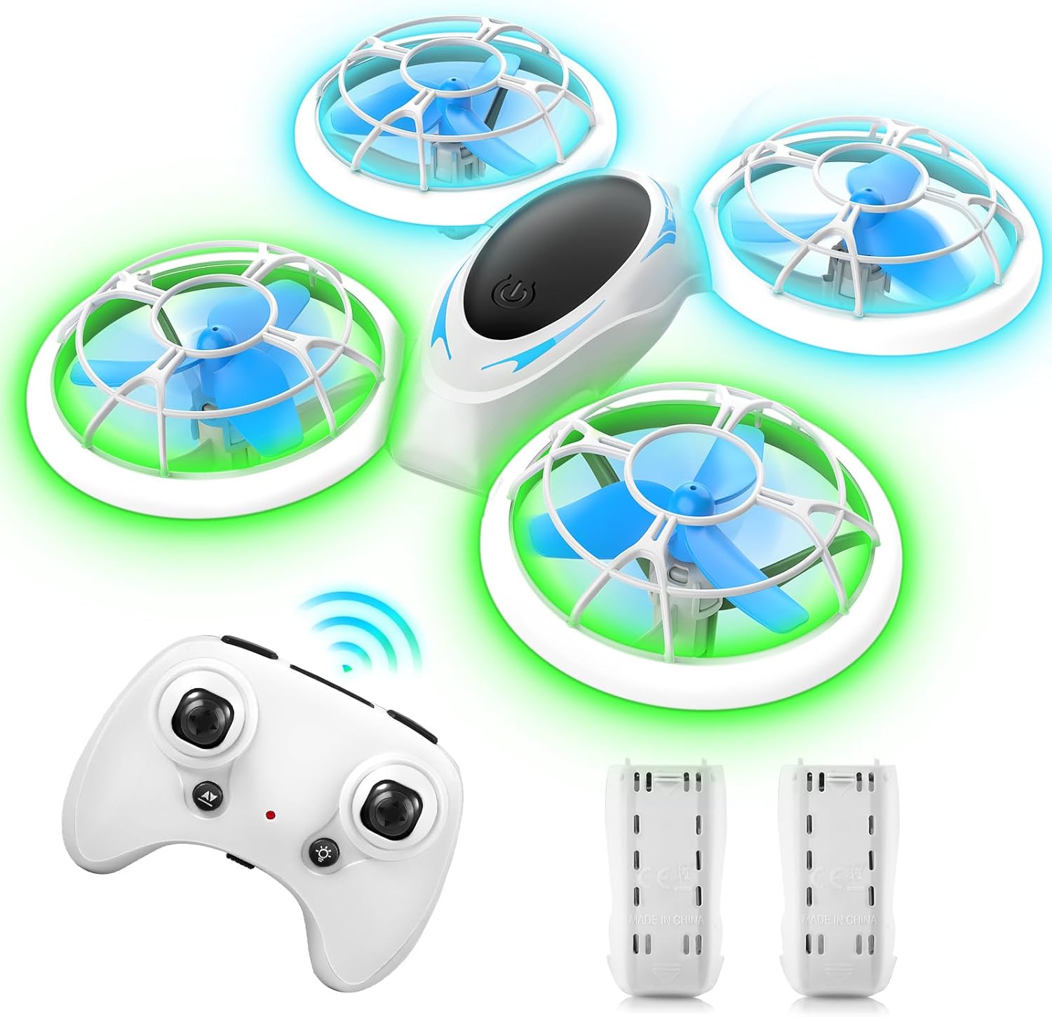 Mini dron para niños, dron de control remoto para principiantes con modo sin cabeza, pequeño dron RC para niños con protección completa de hélice, 3