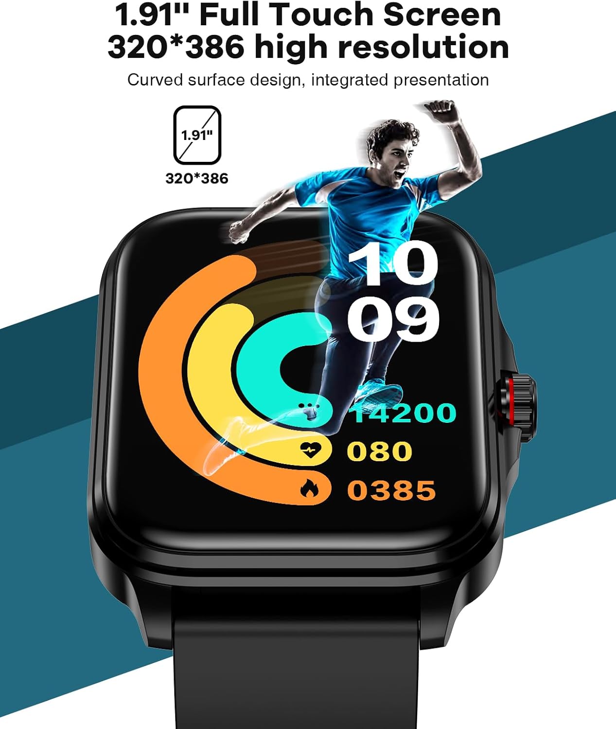 2024 Smart Watch, 1.91″ HD Smartwatch for Men Women, IP67 Swimming Waterproof Fitness Tracker, Infrared True Blood Oxygen Monitor, with Heart Rate,