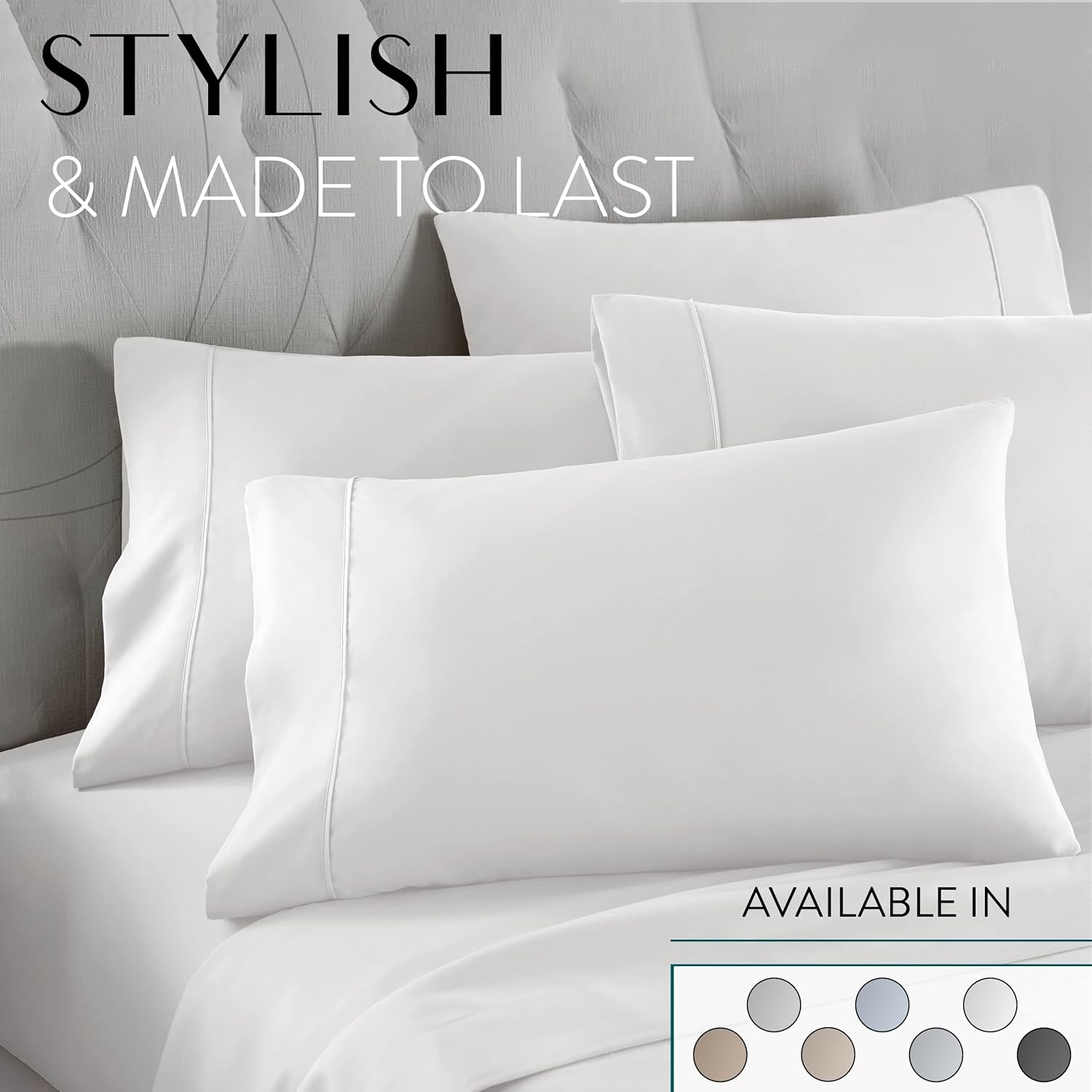 Danjor Linens Juego de sábanas tamaño individual, ropa de cama esencial de lujo para hotel, juego de ropa de cama suave y fundas de almohada de 4