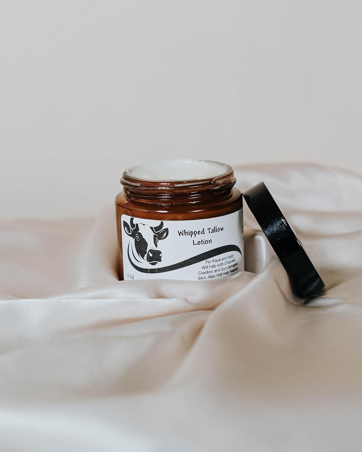 (4oz) Handmade Whipped Tallow Lotion, Grass Fed Grass Finished Organic Tallow Balm- Natural Body Butter Infused With Mango Butter- for Eczema,