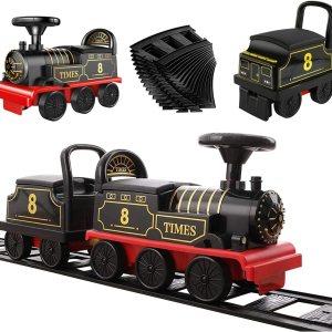 Juego de tren eléctrico de juguete con pista de 2 plazas, automóvil de carga, música, regalos ligeros de cumpleaños de Navidad para niños pequeños, Juego de tren eléctrico de juguete con pista de 2 plazas, automóvil de carga, música, regalos ligeros de cumpleaños de Navidad para niños pequeños,