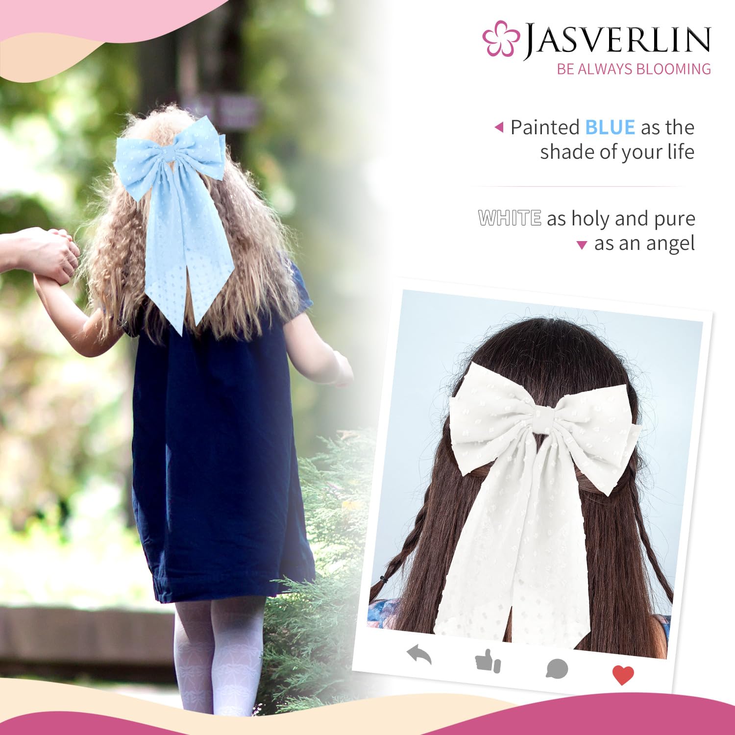 Pinzas para el cabello para mujer, pasadores grandes de gasa, estilo francés, con cola larga, accesorios para el cabello para niñas, lazo de tela de