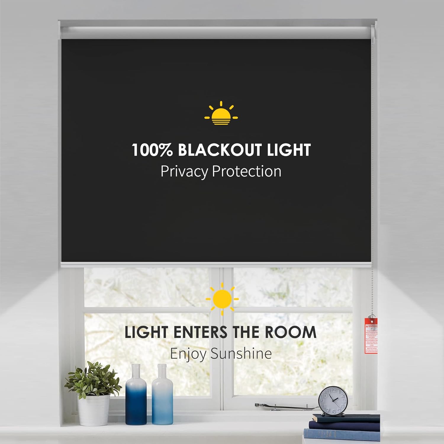 homebox cortinas enrollables 100% opacas, con aislamiento térmico, tela impermeable con protección ultravioleta, con cadena, para hogar y oficina